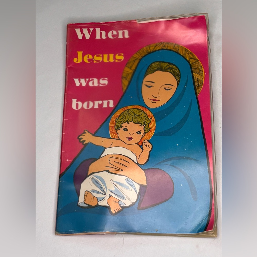 Vintage 1970s copyright Religious Book with Pink and Blue Cover